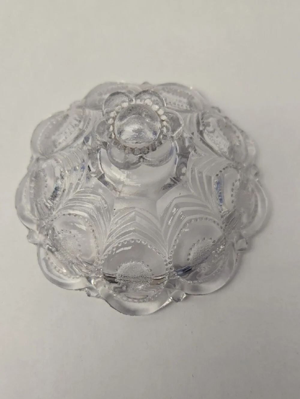 Antique EAPG Glass Covered Sugar Bowl